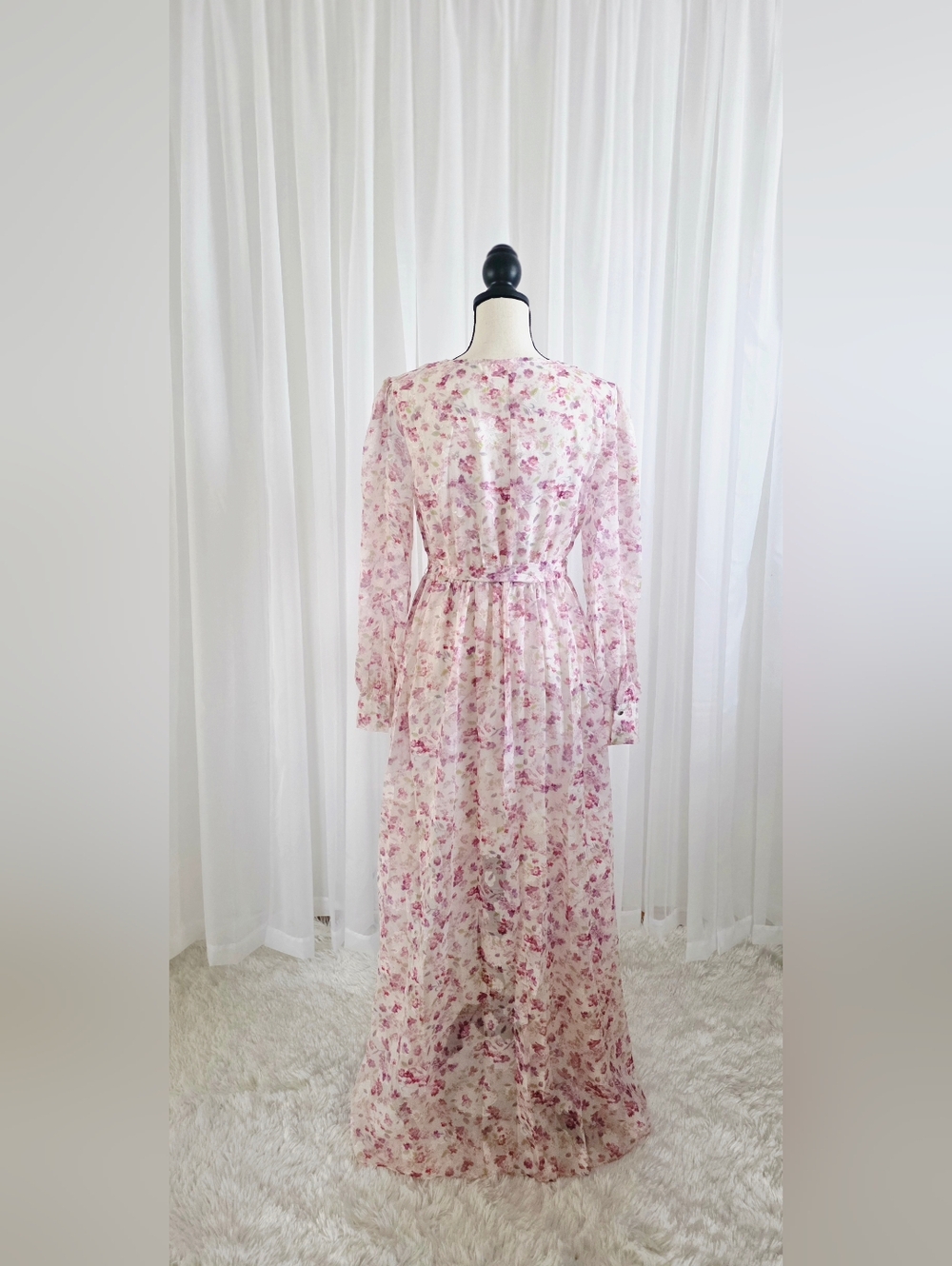 Floral Pink Surplice Maxi Dress - Picture 2 of 2